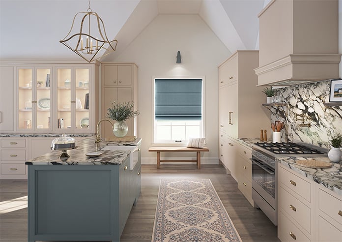 Roslin (Blackout), Tranquil Blue - Motorised Roman Blind - Image 8